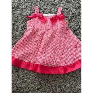 Bonnie Baby Pink Gingham Eyelet Bow Dress 24M R17546 Kids Easter Summer Party